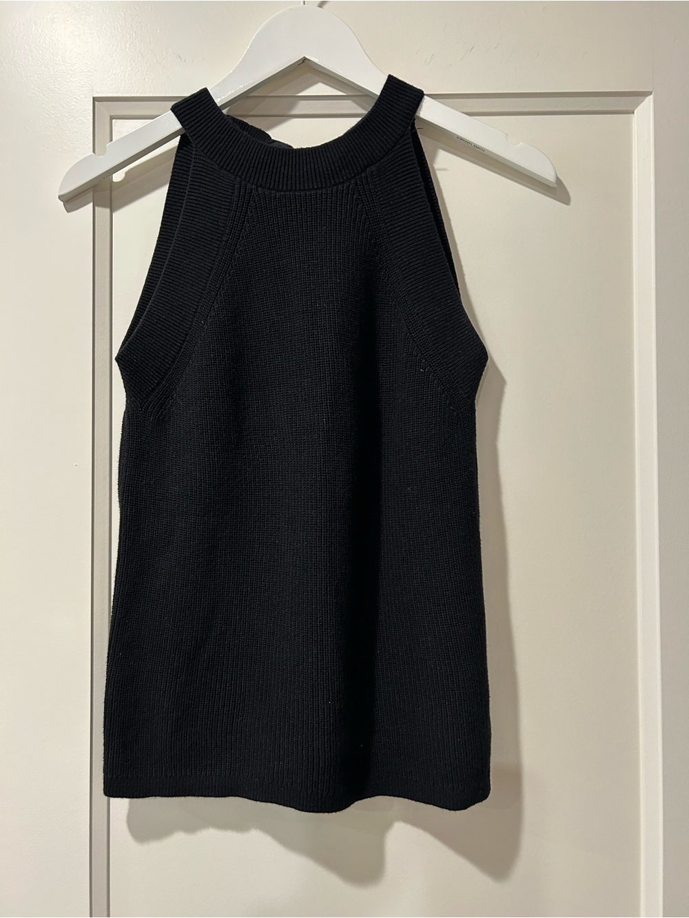 Ann Taylor Factory Black Sweater Knit Halter Top Size M
